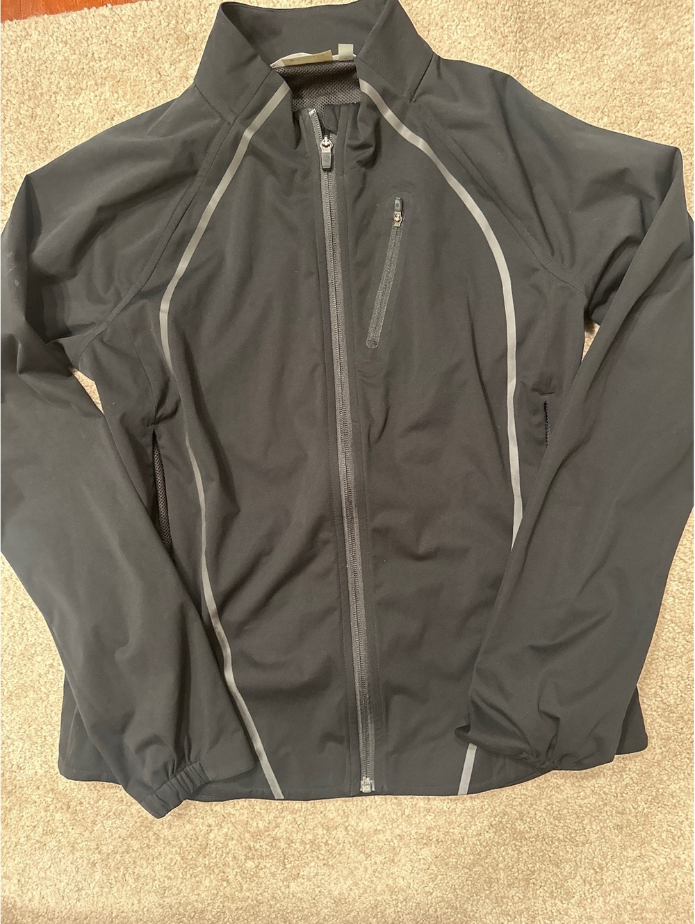 (4)Athleta Black Lightweight Track Jacket Medium